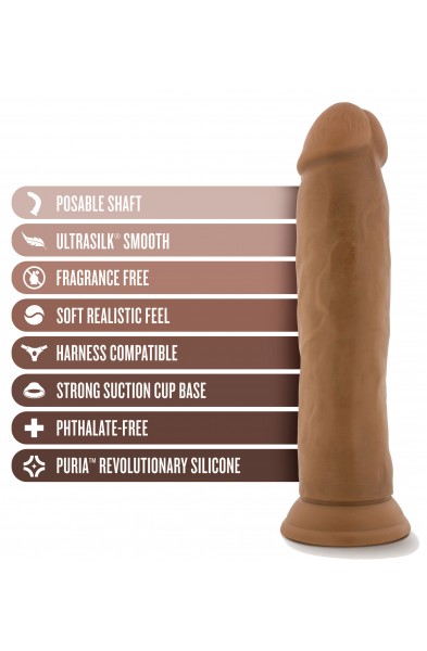 Dr. Skin Silicone - Dr. Henry - 9 Inch Dildo With  Suction Cup - Mocha