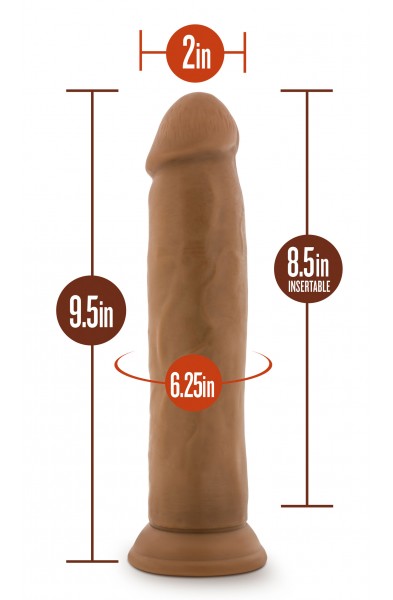 Dr. Skin Silicone - Dr. Henry - 9 Inch Dildo With  Suction Cup - Mocha