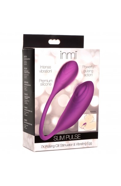 Slim Pulse 7x Pulsing Clit Stimulator and  Vibrating Egg - Purple