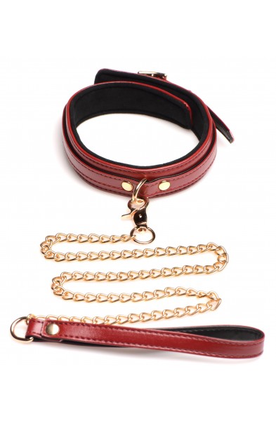 6 Piece Burgundy Bondage Set Burgundy Cuffs,  Collar and Leash