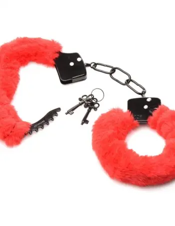 Cuffed in Fur Furry Handcuffs - Red