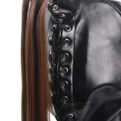 Ponytail Bondage Hood - Black