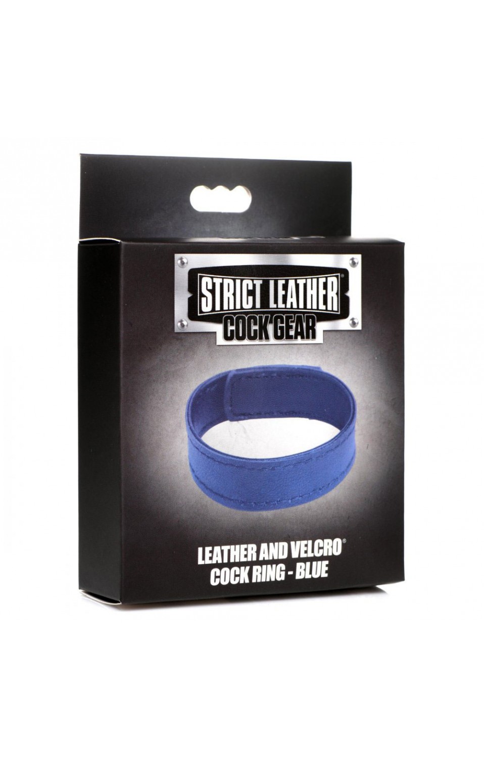 Leather and Velcro Cock Ring - Blue - STR-AG997-BLU