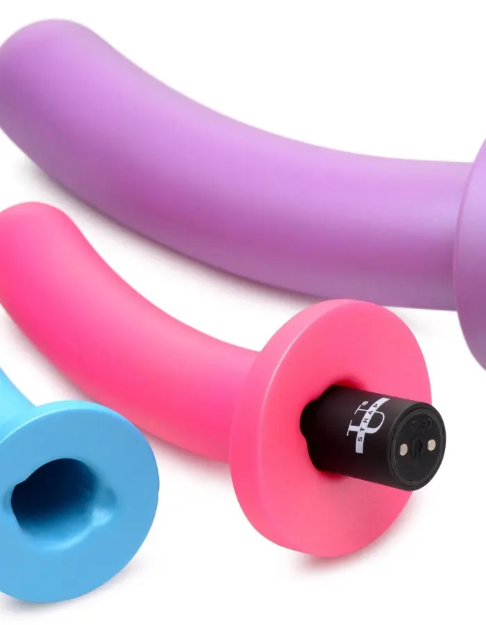 Triple Peg 28x Vibrating Silicone Dildo Set With Remote