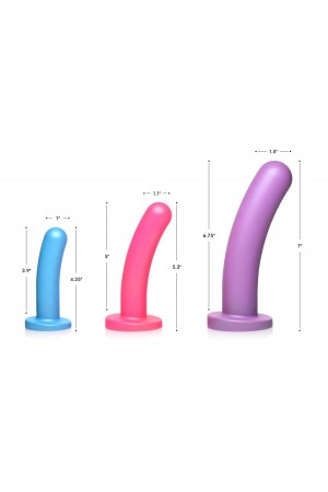 Triple Peg 28x Vibrating Silicone Dildo Set With Remote