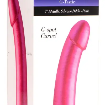 G-Tastic 7 Inch Metallic Silicone Dildo - Pink