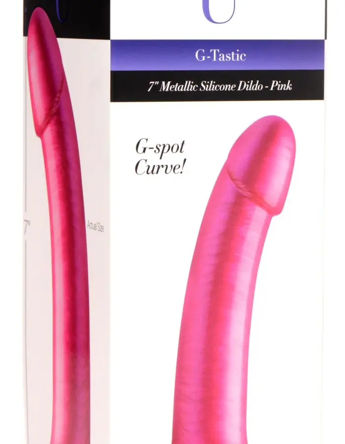 G-Tastic 7 Inch Metallic Silicone Dildo - Pink