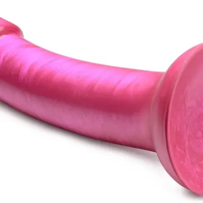 G-Tastic 7 Inch Metallic Silicone Dildo - Pink