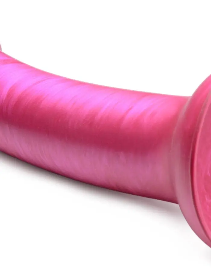 G-Tastic 7 Inch Metallic Silicone Dildo - Pink