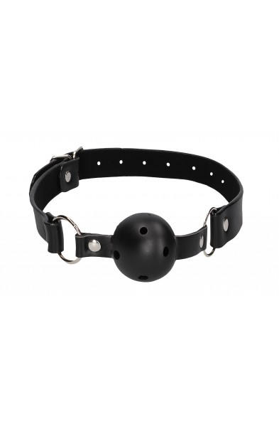 Breathable Ball Gag With Nipple Clamps - Black