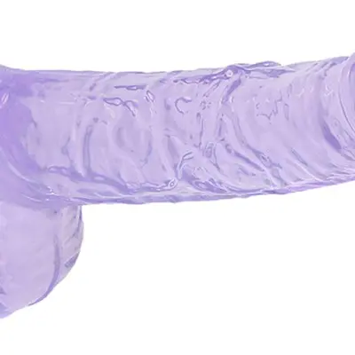 6 Inch Realistic Dildo With Balls - Purple