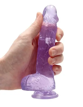 6 Inch Realistic Dildo With Balls - Purple