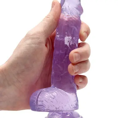 6 Inch Realistic Dildo With Balls - Purple