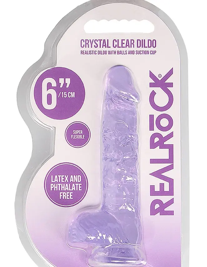 6 Inch Realistic Dildo With Balls - Purple