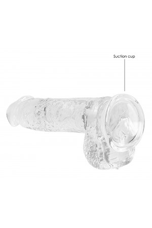 6 Inch Realistic Dildo With Balls - Translucent