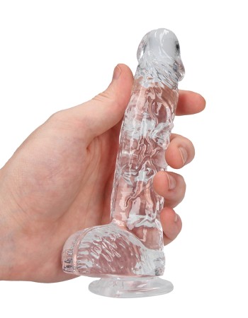 6 Inch Realistic Dildo With Balls - Translucent