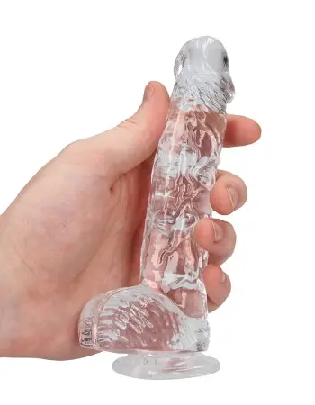 6 Inch Realistic Dildo With Balls - Translucent
