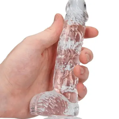 6 Inch Realistic Dildo With Balls - Translucent