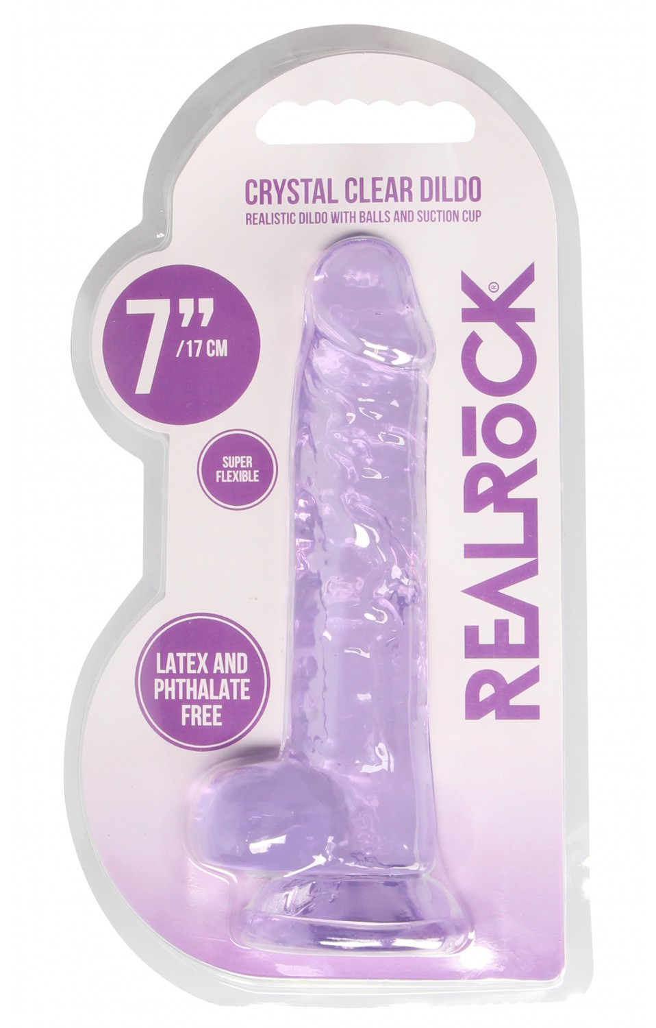 7 Inch Realistic Dildo With Balls - Purple - SH-REA091PUR