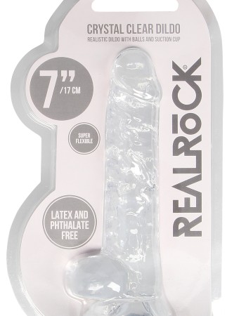7 Inch Realistic Dildo With Balls - Translucent