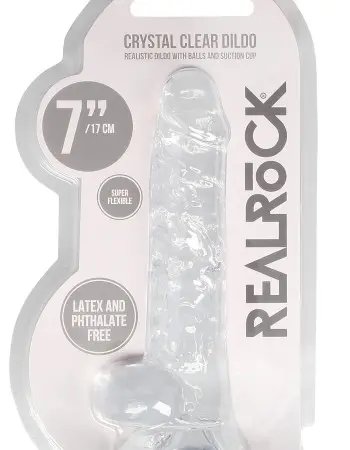 7 Inch Realistic Dildo With Balls - Translucent