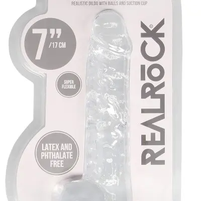 7 Inch Realistic Dildo With Balls - Translucent