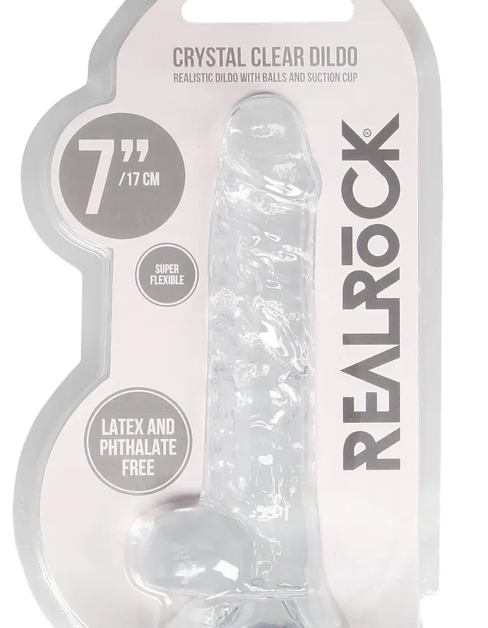 7 Inch Realistic Dildo With Balls - Translucent