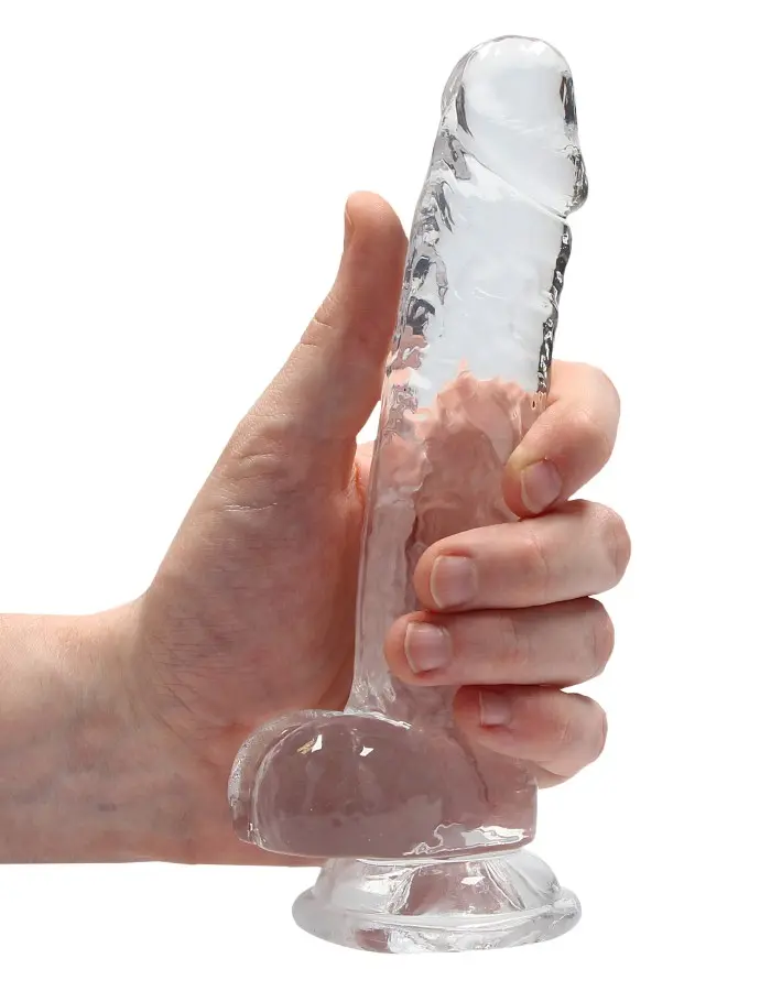 7 Inch Realistic Dildo With Balls - Translucent