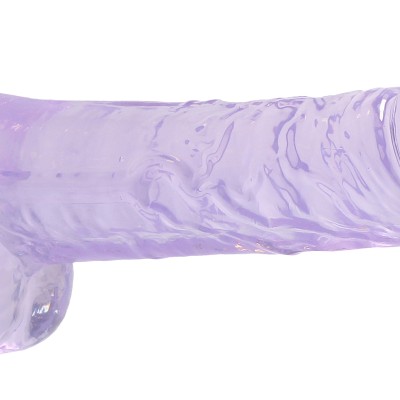 8 Inch Realistic Dildo With Balls - Purple