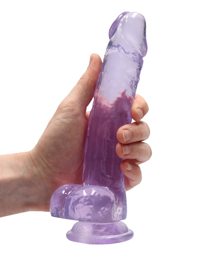 8 Inch Realistic Dildo With Balls - Purple