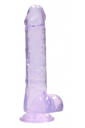 8 Inch Realistic Dildo With Balls - Purple