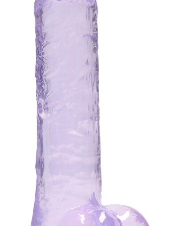 8 Inch Realistic Dildo With Balls - Purple
