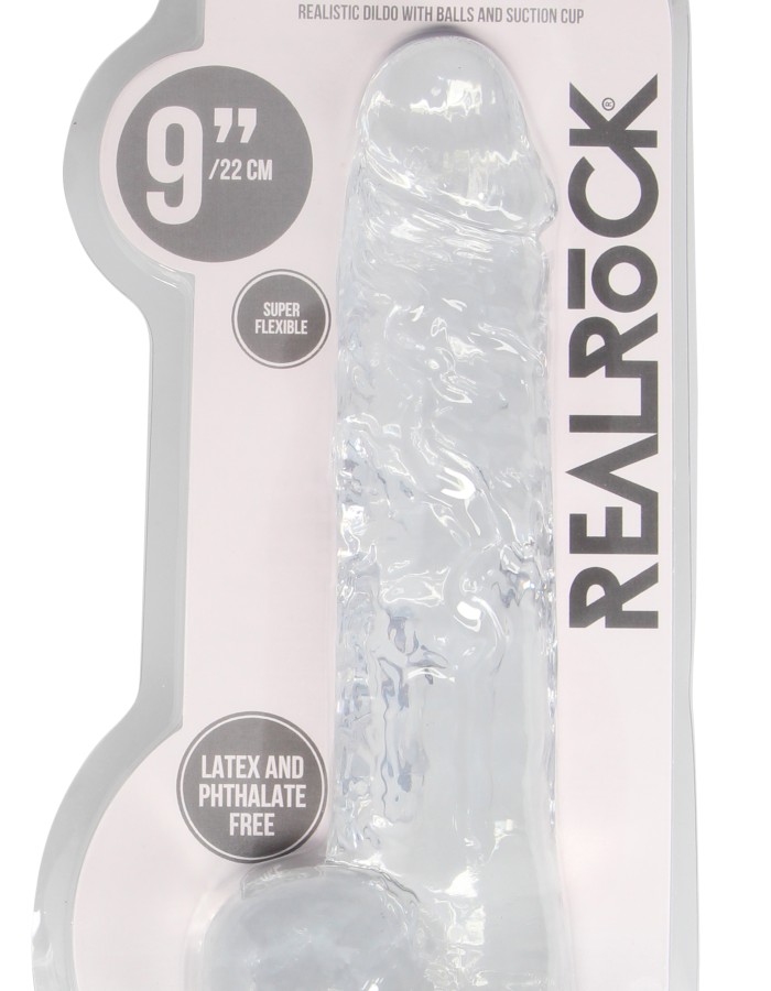 9 Inch Realistic Dildo With Balls - Translucent