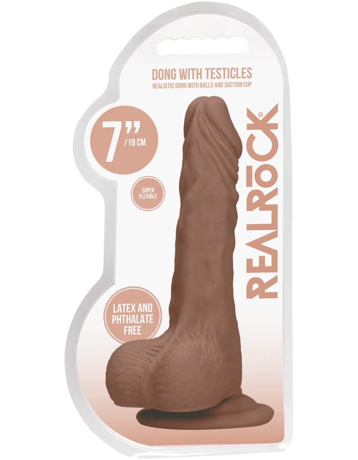 7 Inch Dong With Testicles - Tan