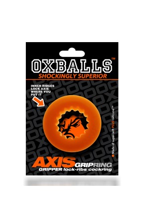 Axis - Rib Griphold Cockring - Orange Ice