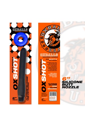 Oxshot - Butt-Nozzle Shower Hose 6 Inch - Black Blue