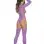 Long Sleeve Teddy and Thigh Highs - One Size - Purple