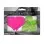 Fashion Pasties Set - Neon Pink Satin Heart and  Neon Green Lace Star