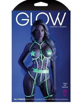 In a Trance - Open Cup Teddy - Medium/large -  Neon Chartreuse