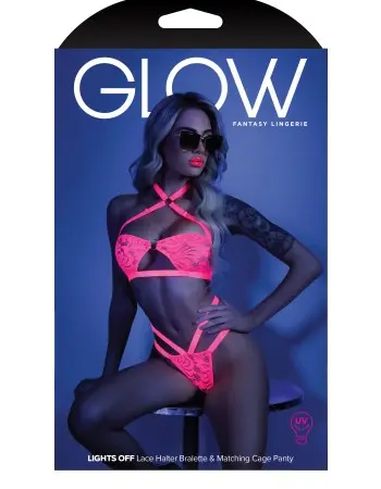 Lights Off Bralette and Panty - Large/xlarge - Neon Pink