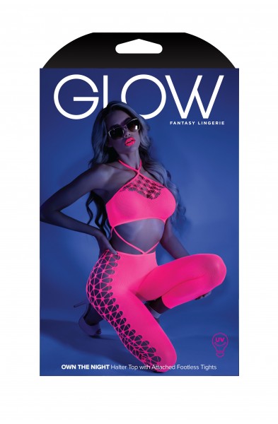 Own the Night Bodystocking - One Size - Neon Pink