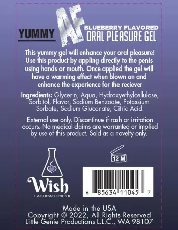 Yummy Af - Oral Pleasure Gel 2.2 Oz - Blueberry