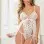 1 Pc Mini Dress Babydoll Strappy Teddy - One Size  - White