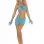 3 Piece Lace Cami Top Set - One Size - Turquoise