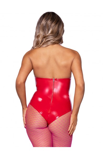 Vinyl Bodysuit - Small - Red