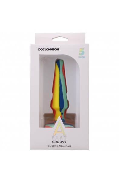 A-Play Groovy Silicone Anal Plug 5 Inch - Sunrise