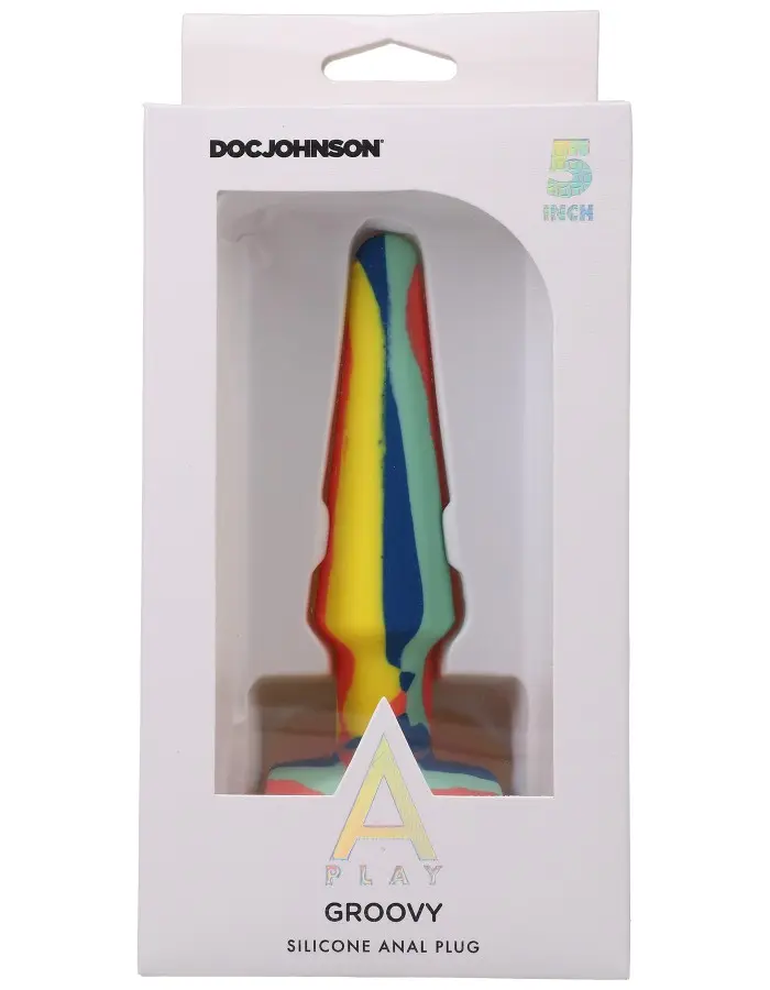 A-Play Groovy Silicone Anal Plug 5 Inch - Sunrise