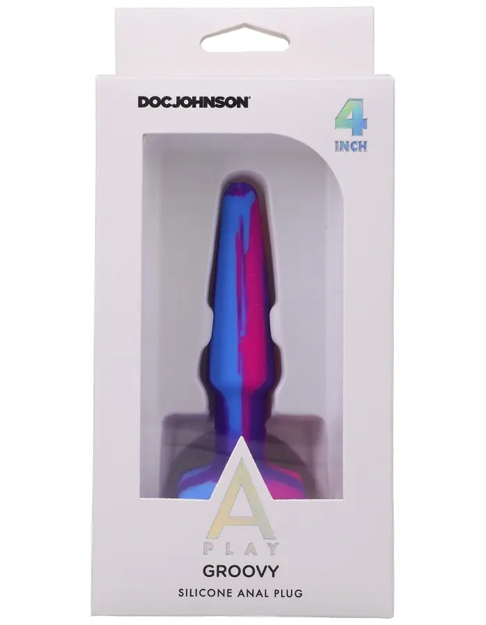 A-Play Groovy Silicone Anal Plug 4 Inch - Berry