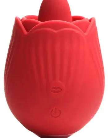 Bloomgasm - French Rose Licking and Vibrating  Stimulator - Red
