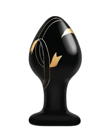 Secret Kisses - 3.5 Inch Handblown Glass Plug - Black
